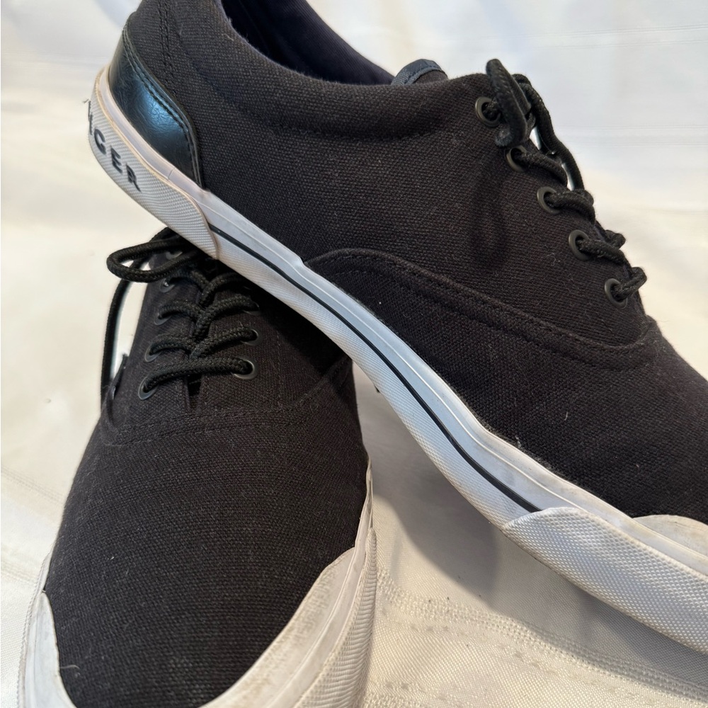 Tommy Hilfiger Black Canvas Sneakers
